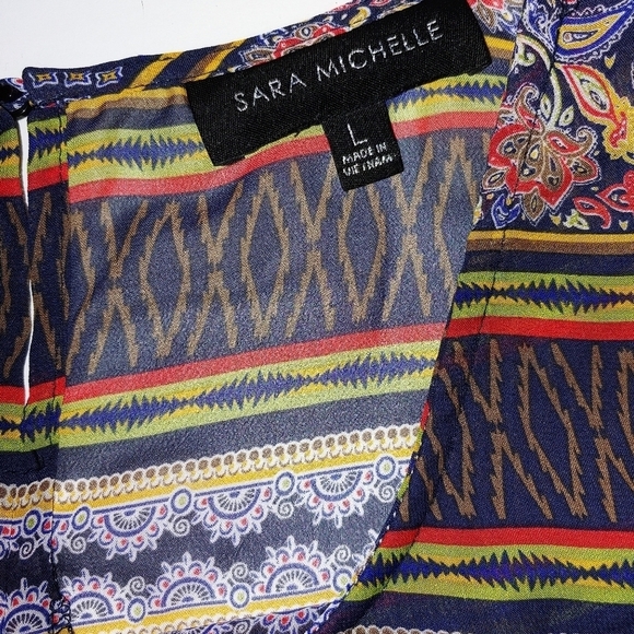 Sara Michelle Layered Look Blouse L - Picture 2 of 7